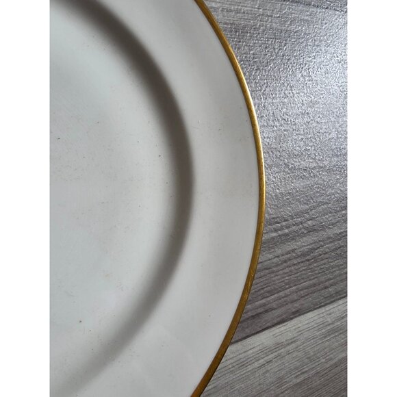 Limoges France Porcelain Dinner Plates Set Of 4 Gold Rim 10" - Picture 3 of 6